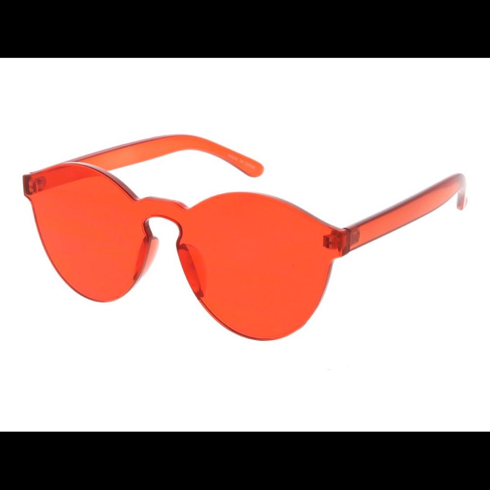 Red Clear Circle Sunglasses NWT